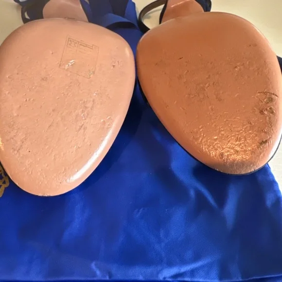 Aquazzura Blue Suede and Sequins Disco Thing Ankle Wrap Sandals Size 40 - Picture 5 of 7